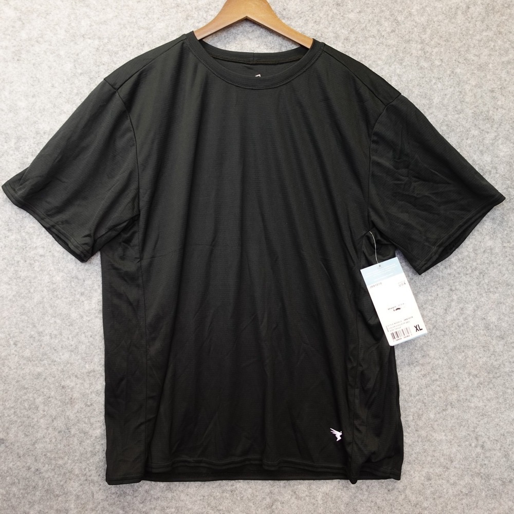 Mens Performance Running T Shirt XL Black Tech Mesh Tee INSPORT Logo USA Made